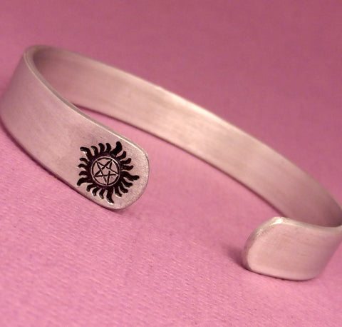 SHOP EXCLUSIVE - Supernatural Inspired - Anti-Possession Symbol - A Hand Stamped Aluminum Bracelet