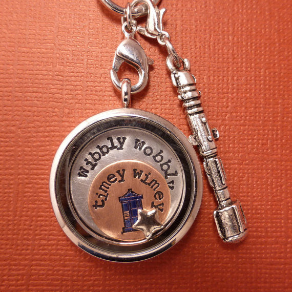 Doctor Who Inspired - Wibbly Wobbly, Timey Wimey - A Floating Locket / Memory Locket / Living Locket